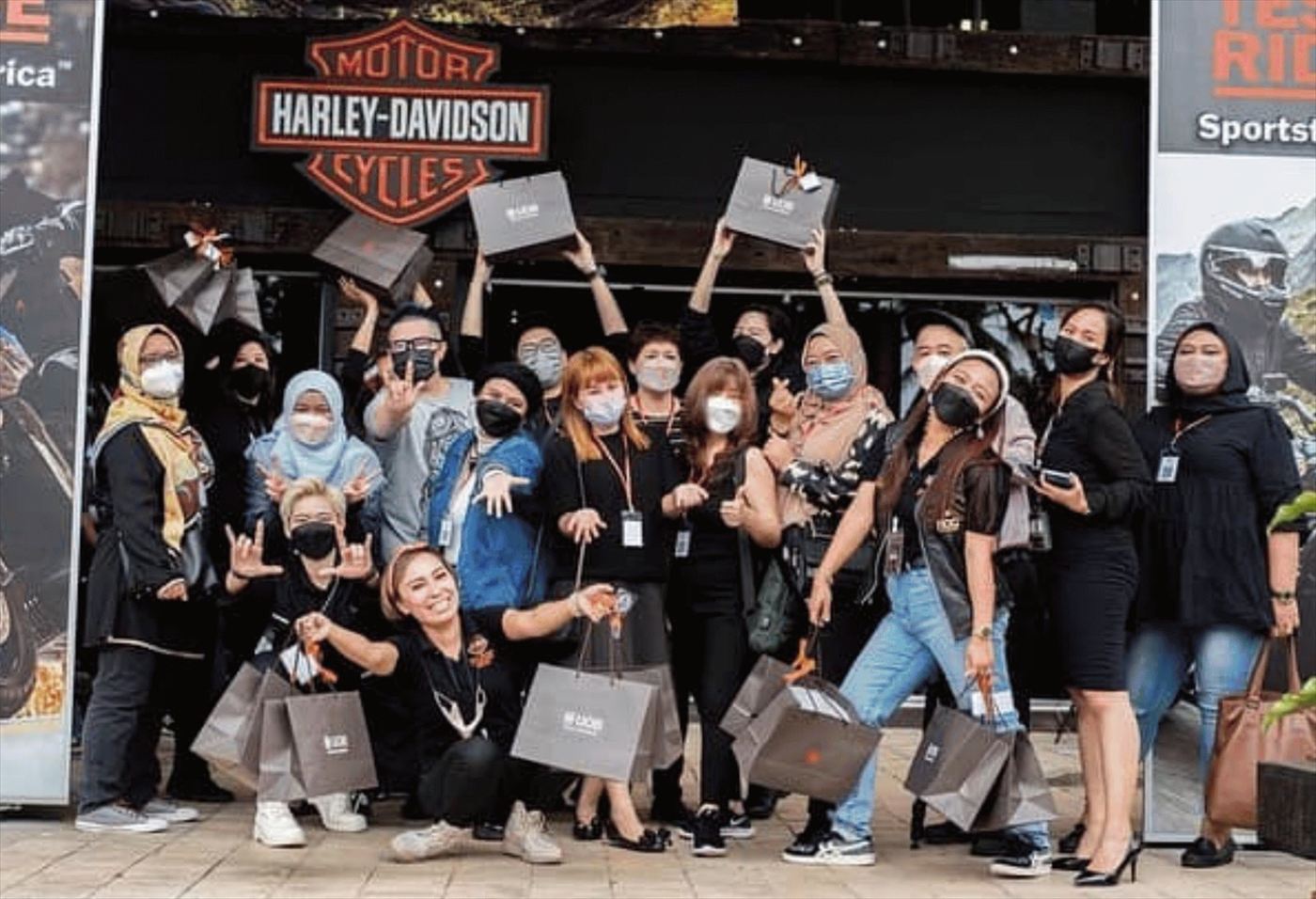 Riders and guests at the Harley-Davidson Johor Bahru launch